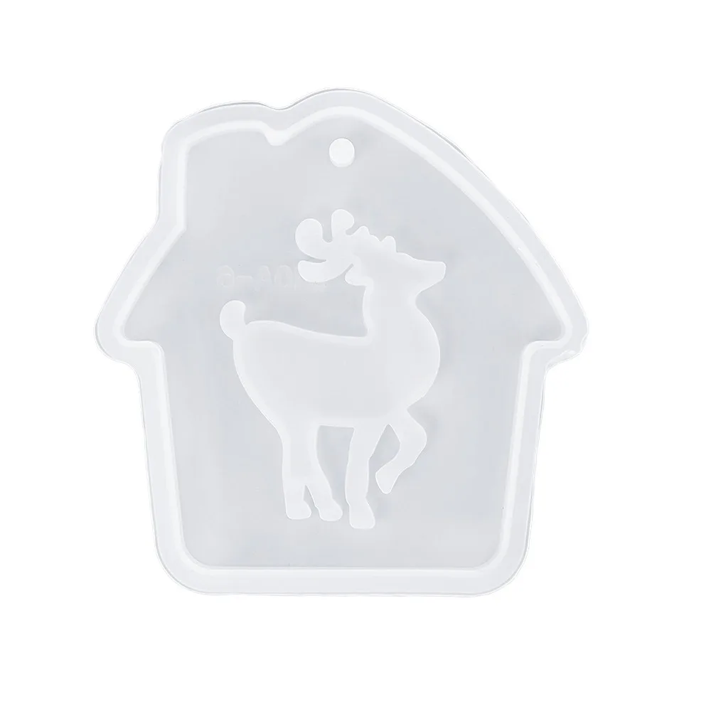 

With Hole Christmas Resin Mold Snowflake Elk Shape Silicone Molds Santa Claus Resin Crafts Epoxy Resin Mold Hanging Tags