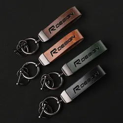 For Volvo R DESIGN car Accessories Luxury Genuine Leather Keychain Car Key Ring Hol