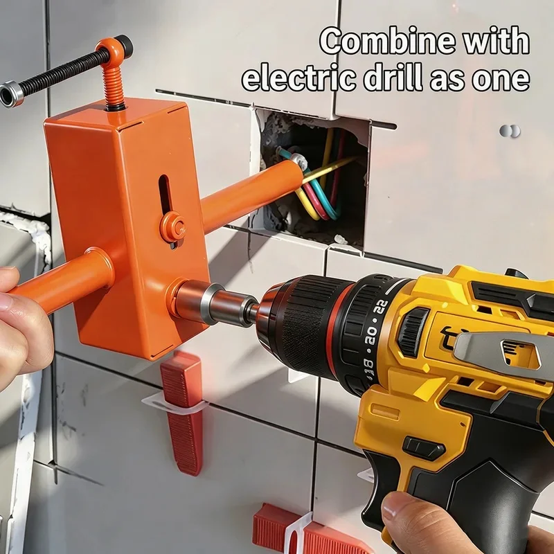 Semi‑Automatic Wall Wiring Machine, Compact Portable Cable Puller, Electric Drill Threading Device for Construction Conduit Pipe