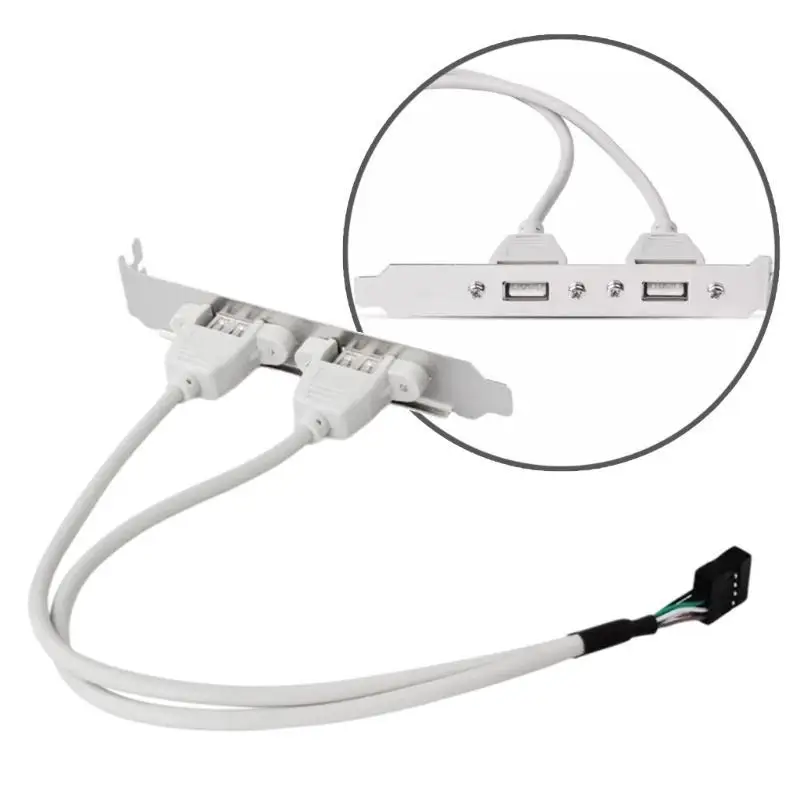 L4MD 2 Port USB 2.0 bis 9 Pin -Headerhalter -Halterungs -Verlängerungskabel für die Rückseite des Computers – Detail 9