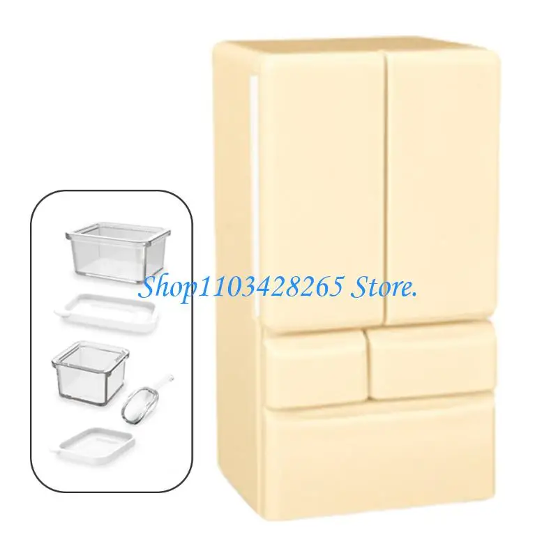 Figurine Miniature réaliste réfrigérateur à Double porte, modèle pour enfants, jeu simulation, maisons poupée, décors