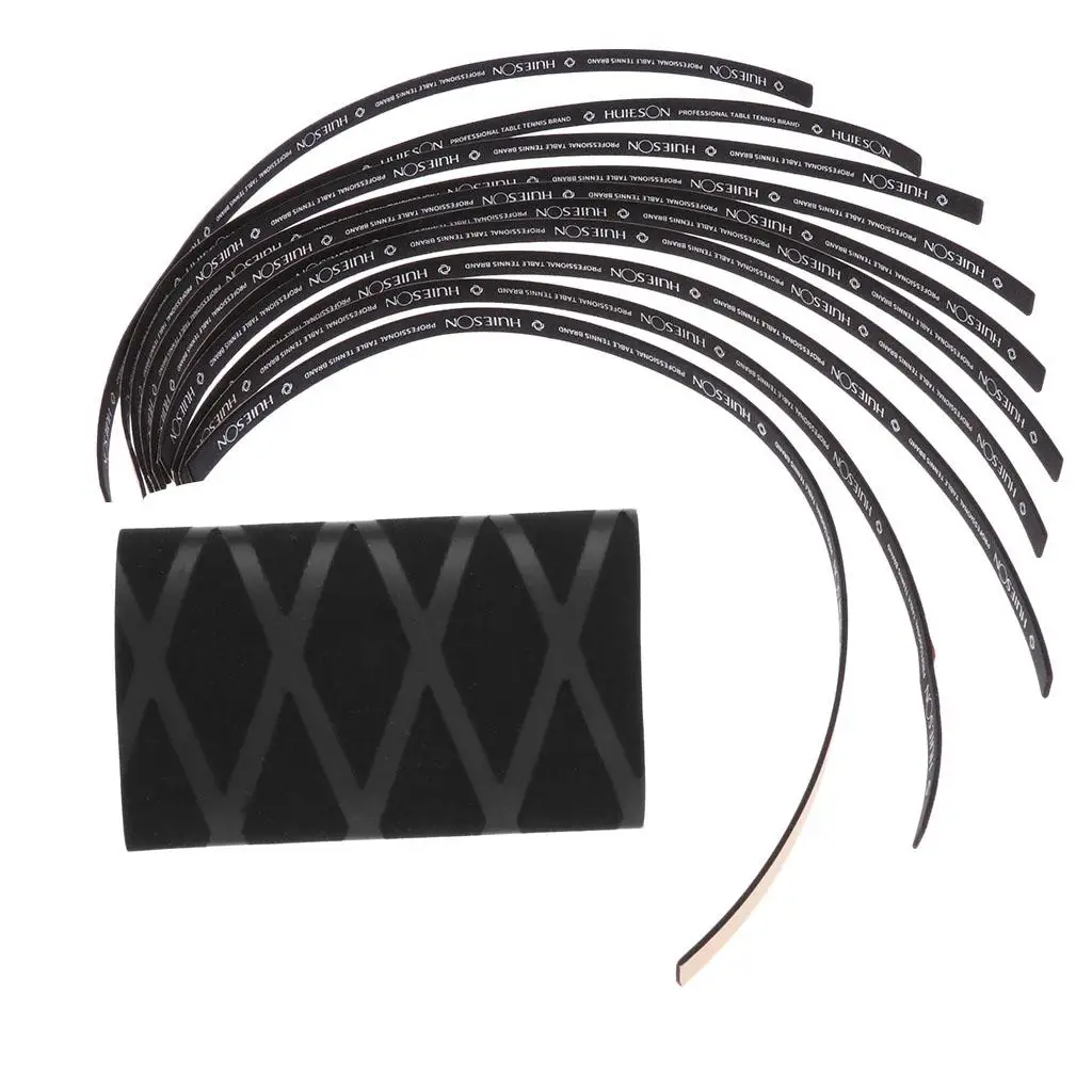 Ping Pong Paddle Grip Rubber Heat Shrink Wrap Table Tennis Racket Handle Tape with Edge Tape Set for Table Tennis Practice