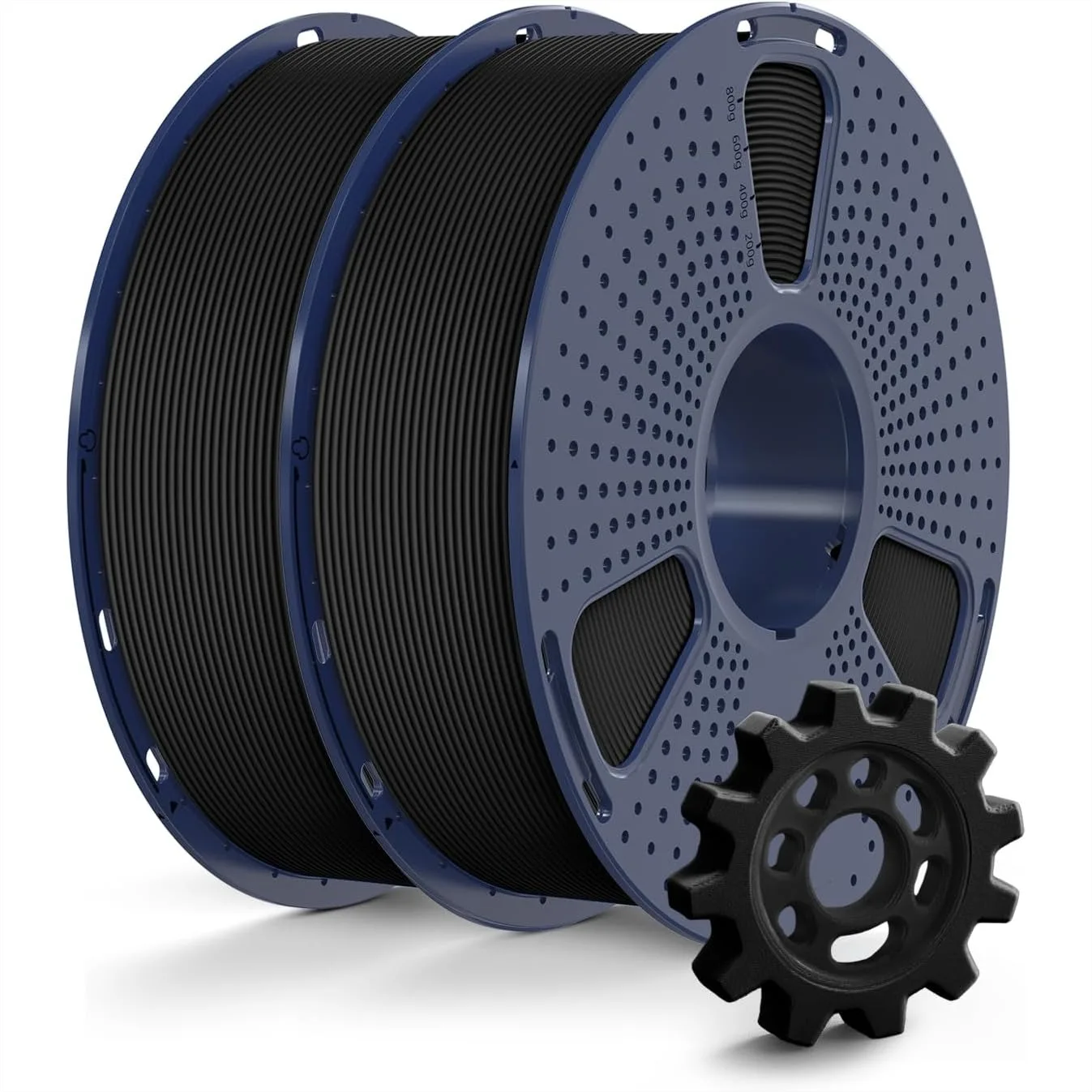 

High Speed PETG Filament 1.75mm Bundle, Less Stringing 3D Printer Filament, 2kg Total 1kg per Spool 2 Pack Black+Black