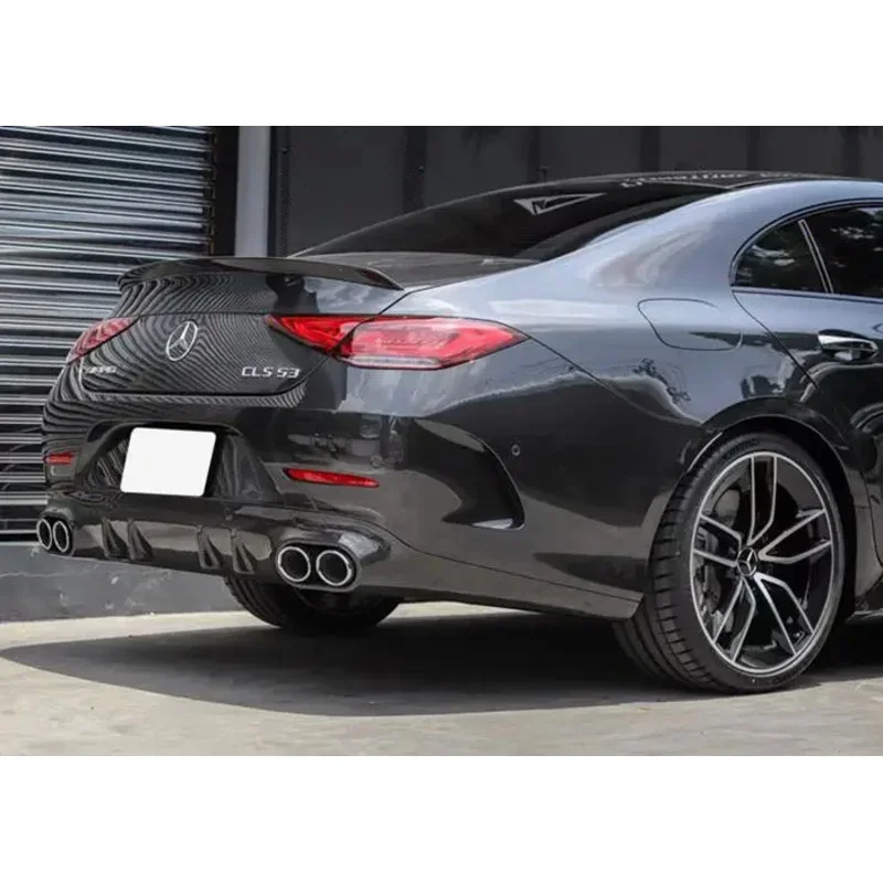 Real Carbon Fiber Rear Bumper Lip Diffuser Spoiler With Exhaust Tips For  Mercedes-Benz W257 CLS260 300 350 CLS53 AMG 2019-2023