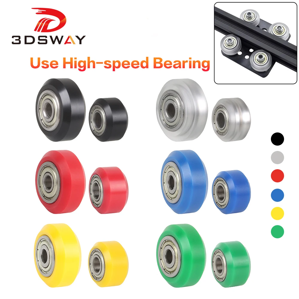 

3DSWAY POM Pulley Wheels 3D Printer Parts 12 Pcs Wheel Openbuild Upgrade High Speed Bearing 625ZZ Idler Gear for Ender 3