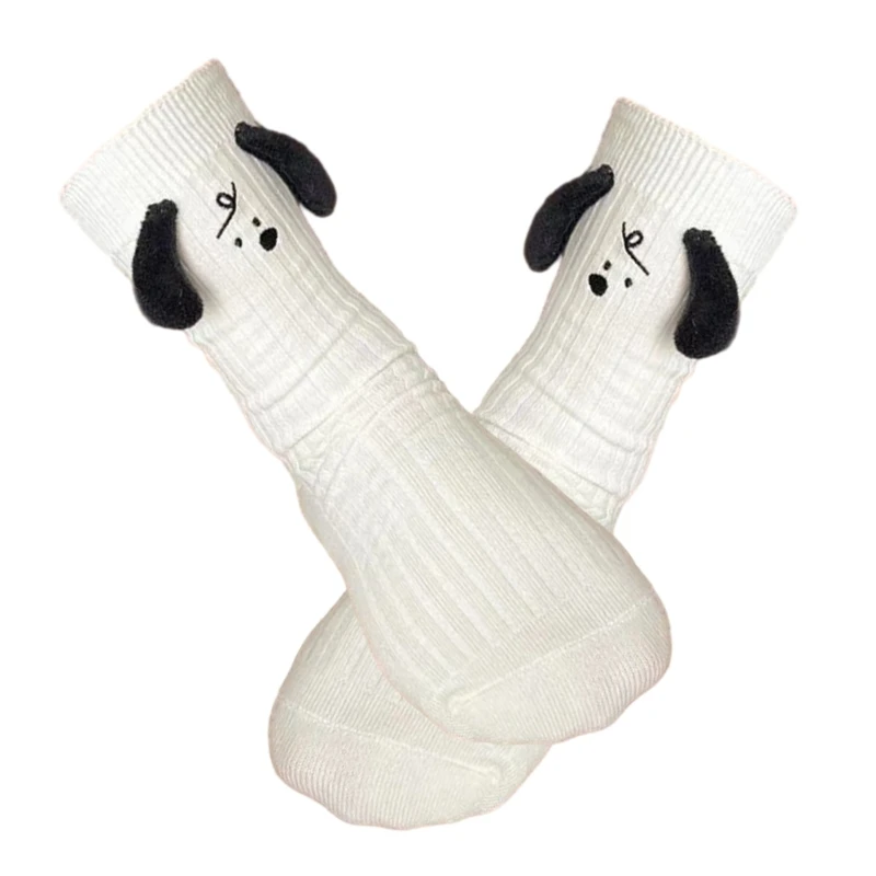 Girls 3D Eared Puppy Dog Socks Womens Men Cotton Middle Tube Funny Socks