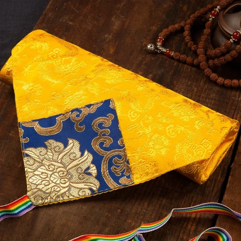 التبتية سميكة طبقة مزدوجة الاعوجاج القماش كريبتور كتاب حقيبة مكتوبة بخط اليد الجدول وسادة الحرير الساتان مفرش المائدة غطاء القماش