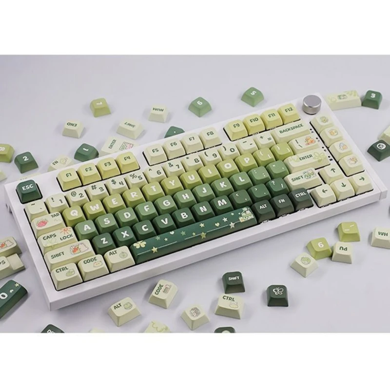 133 клавиши/набор XDA Green Theme Keycap для механических клавиатур PBT DyeSubbed колпачки для клавиш Cherry Switches