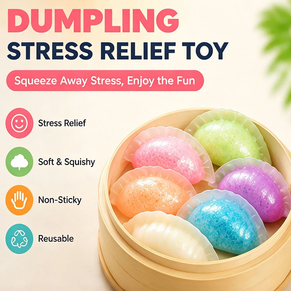 Witchcraft Desk Setup Mystery Color Glitter Dumpling Squishy Steamer Trio Tactile Squeeze Prop Deep Focus Occult Novelty Present