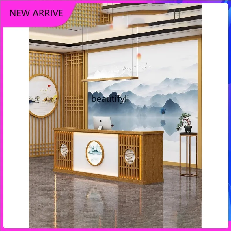 A4567 New Chinese Cashier Bar Counter Foot Massage Shop Massage Room Front Desk Pavilion of Regimen Simple Beauty Salon Tea Shop