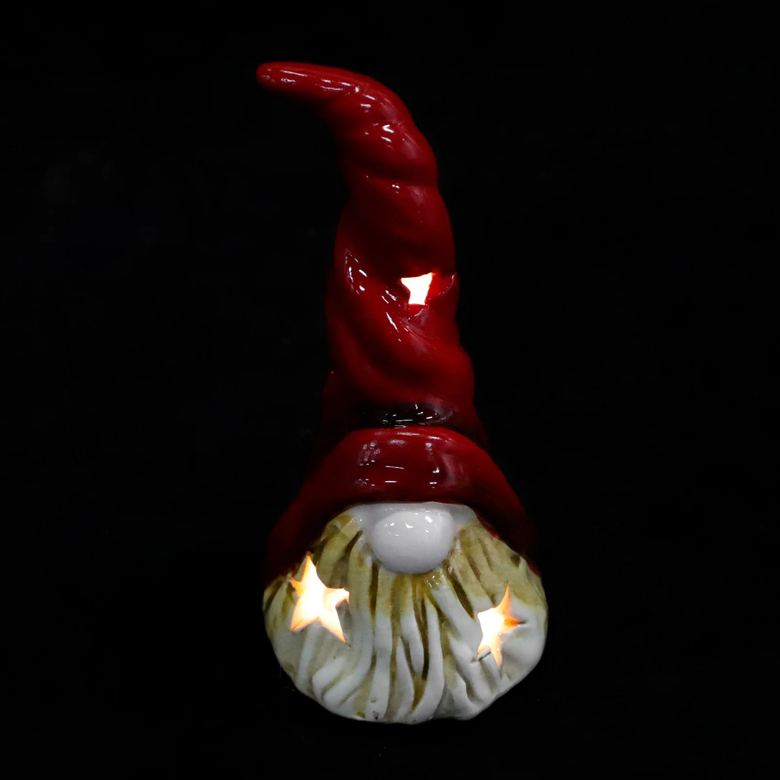 

1Pcs Ceramic Christmas Small Decor Retro Luminous Xmas Tabletop Ornament Holiday Party Decoration Christmas Small Ornament