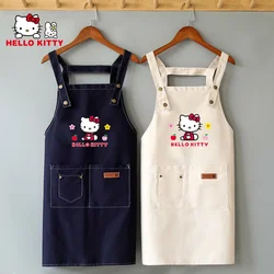 Sanrio Hello Kitty Apron Cartoon Fashion Waterproof Apron Bib For Man Women Kitchen Apron for For Grill Restaurant Work Uniform