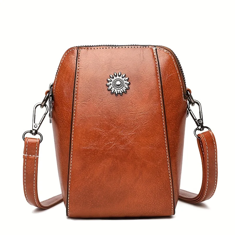 Neue modische Handytasche aus weichem Leder für Damen, Mini-Tasche, modischer vertikaler Stil, kleine Tasche zum Ziehen von Mobiltelefonen – Detail 7