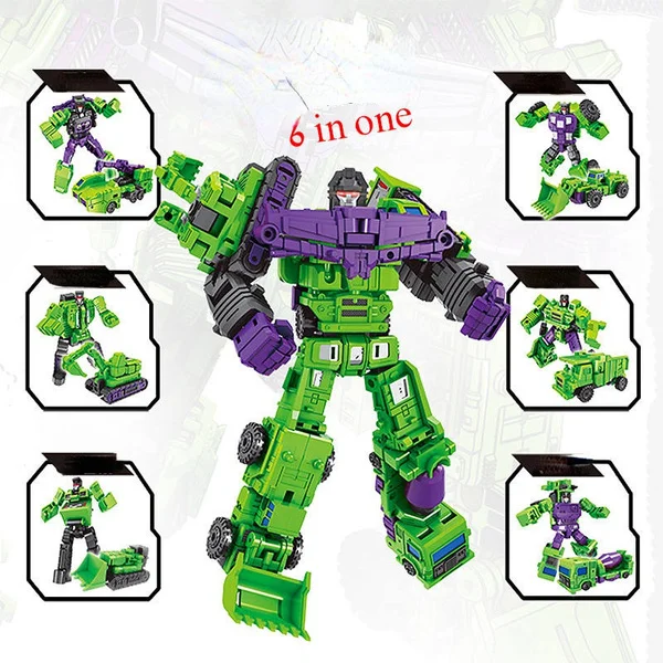 6 in 1 Transformation Robot Model Defensor Devastator Toys Action Figure Robot DIY Toys Best Gift For Education Children