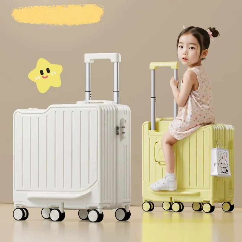Maleta montable para niños, cabina De 20 pulgadas, cerradura TSA, asiento De carrito rodante ligero, Estuche De Viaje para niños y niñas, Maleta De Maquillaje