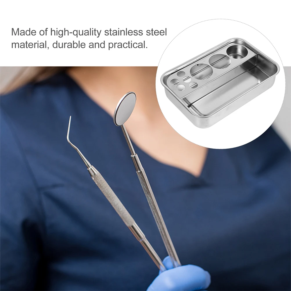 

1pc Stainless Steel Disinfection Plate Thick Rust-Resistant Round Tool Tray for Clinics Hospitals Labs Easy