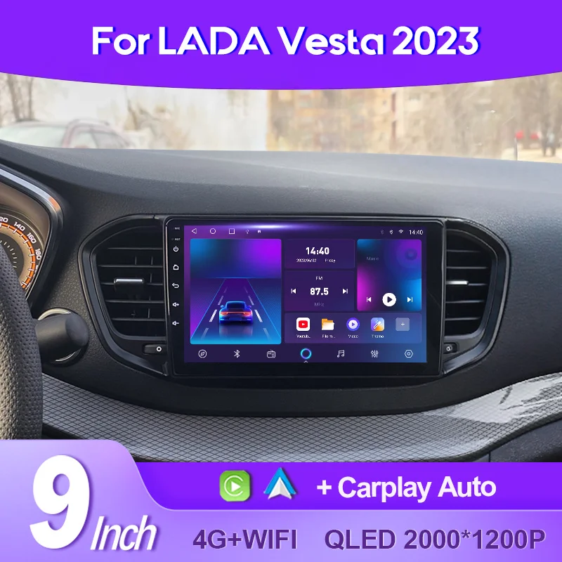 

QSZN For LADA Vesta NG 2023 2K QLED Android 13 Car Radio Multimedia Video Player GPS AI Voice CarPlay 4G Head Unit Stereo DSP