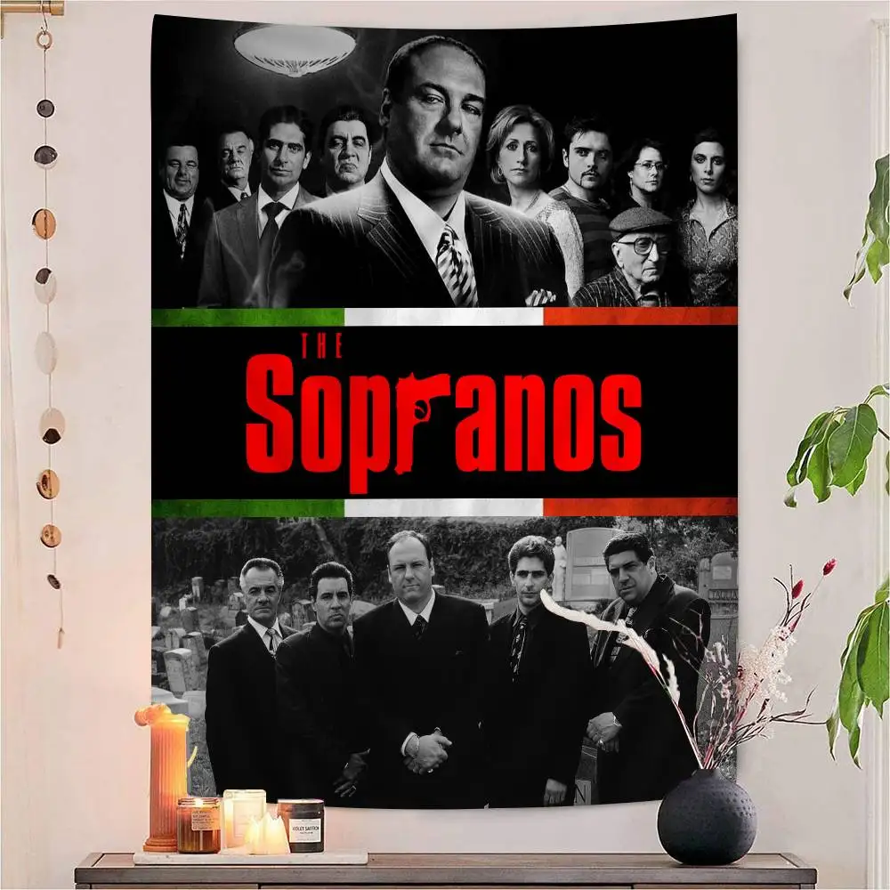 The Sopranos Family Movie Anime Tapestry Hippie Flower Wall Carpets Dorm Decor Wall Hanging Home Decor