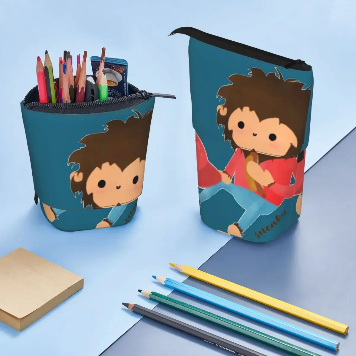 Sneaky Sasquatch Lustiges großes Kopf-Motiv für Spieleliebhaber, wendbares Federmäppchen für Jungen und Mädchen, Geschenke, Stiftbox, Bleistiftbeutel