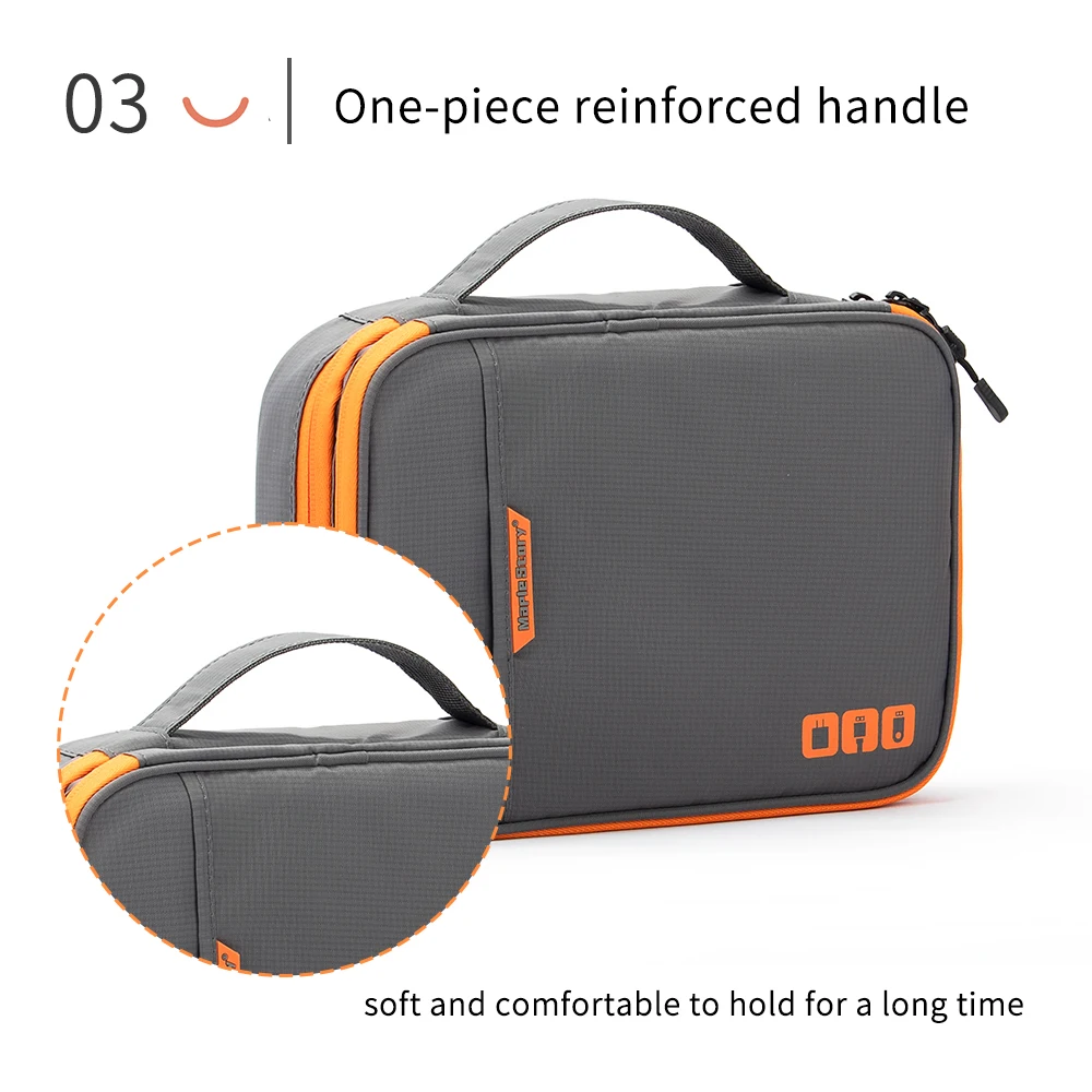 Estuche de viaje para accesorios electrónicos portátiles, bolsa organizadora de cables, bolsa de transporte para iPad, c