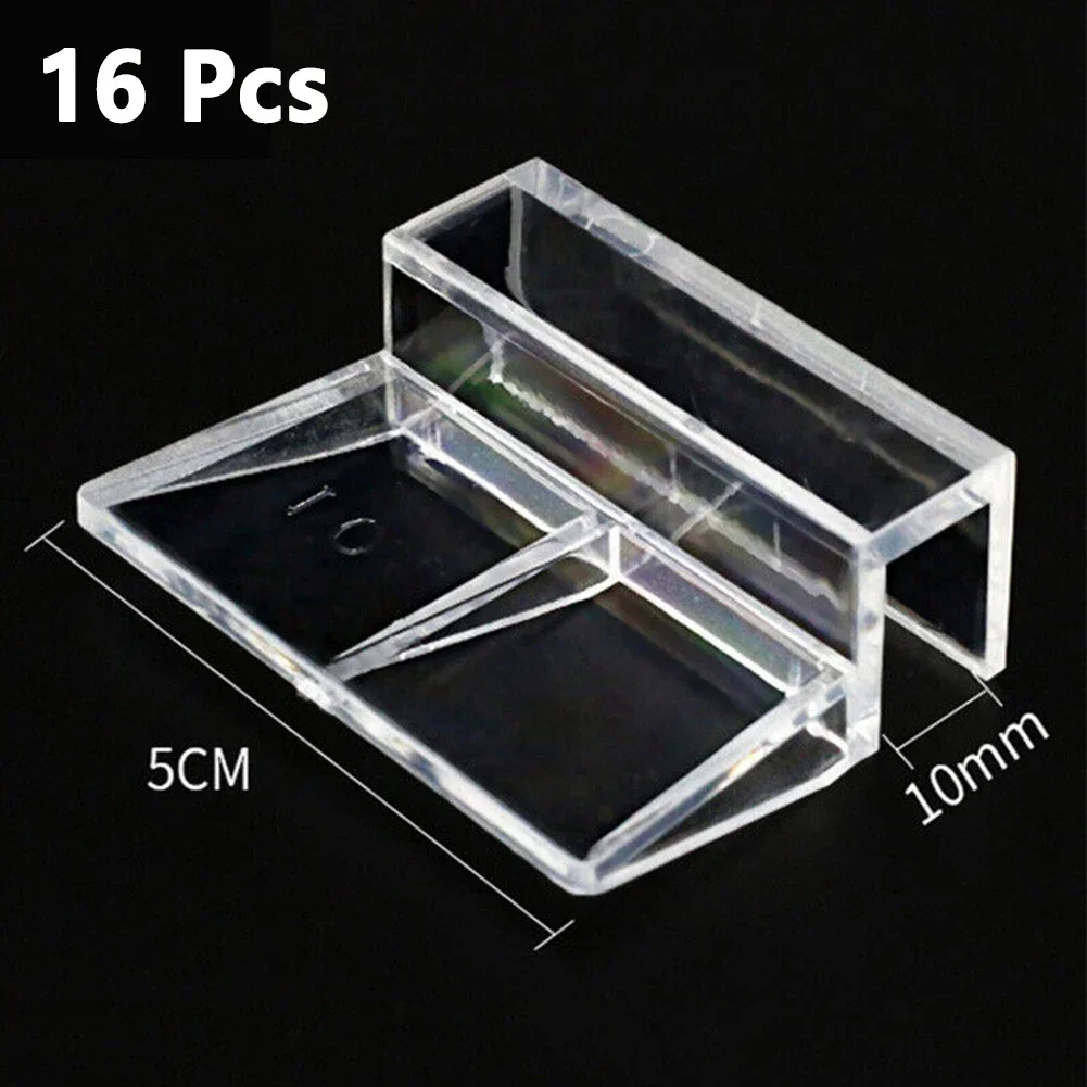 16 Pcs Aquarium Lid Cover Support Holder Bracket Clamp Stand 6/8/10mm Aquarium Fish Tank Glass Cover Bracket Clip Acrylic Clips