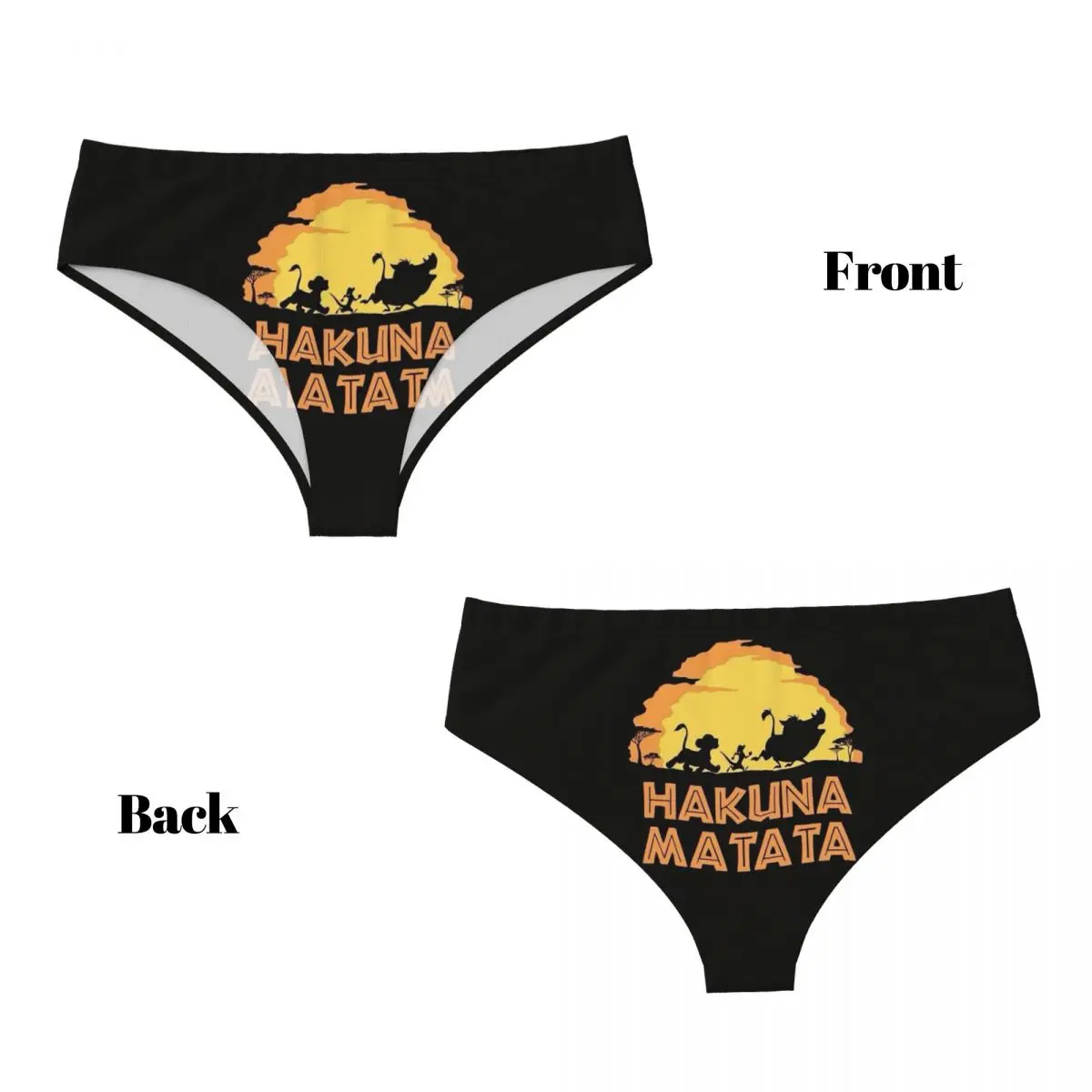 Ropa interior respirable personalizada para mujer con bragas breves Hakuna Matata del Rey León