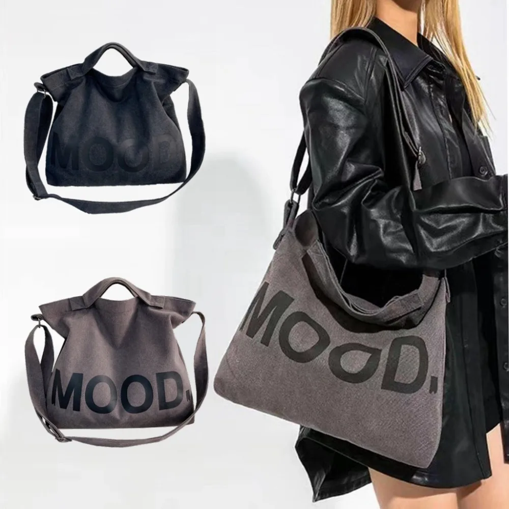 

Ins большая вместительная женская холщовая сумка с буквенным принтом в стиле ретро, сумка через плечо, регулируемые сумки, мужская сумка на плечо для мужчин и женщин