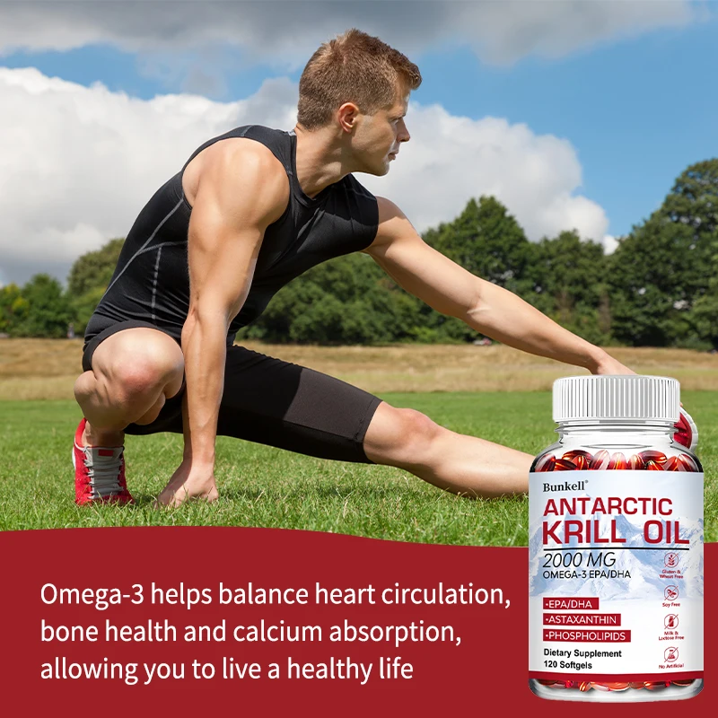 아스타잔틴, 오메가-3, 남극 크릴 오일 - 심장 및 뇌 건강, 관절, 근육 건강 및 피부 지원, 30/60/120 캡슐