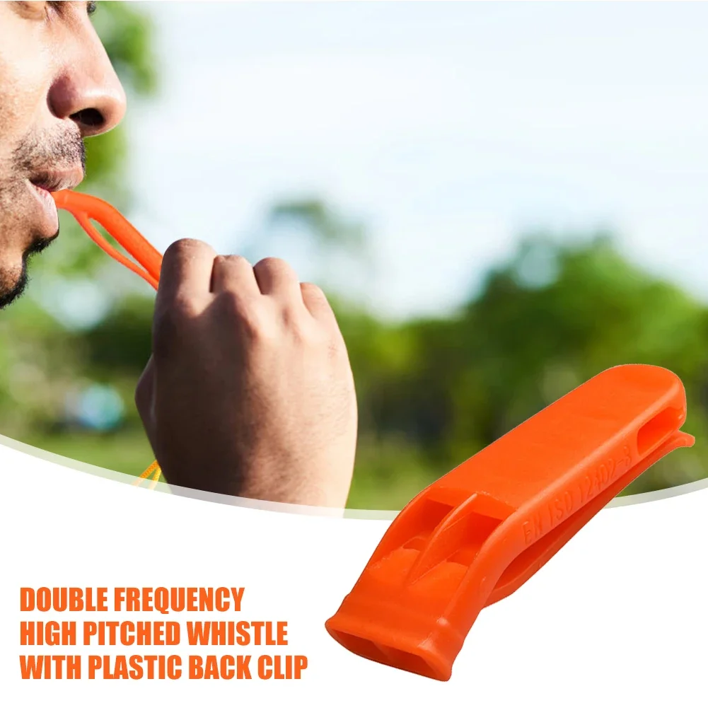 1-10PCS Plastic Whistle Outdoor Camping Hiking Survival Rescue Emergency Loud Whistle Sports Match Dual Band Training Whistle