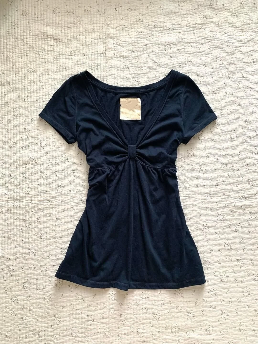 Kwaii Vintage Doll T Shirt 2000s Women Clothes Spicy Girl V-neck Design Twisted Bow Tops Summer Versatile Aesthetic Short Sleeve