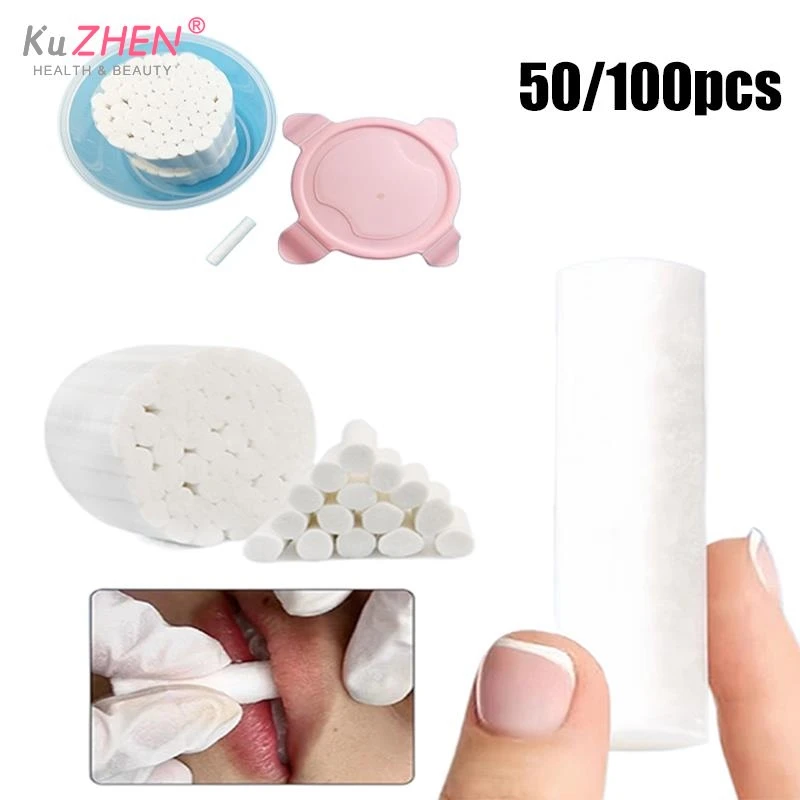 50/100PCS Disposable Lip Tattoo Skin Stretching Cotton Stick With Box Semi-Permanent Makeup Lip Embroidery Blush Recovery Tools