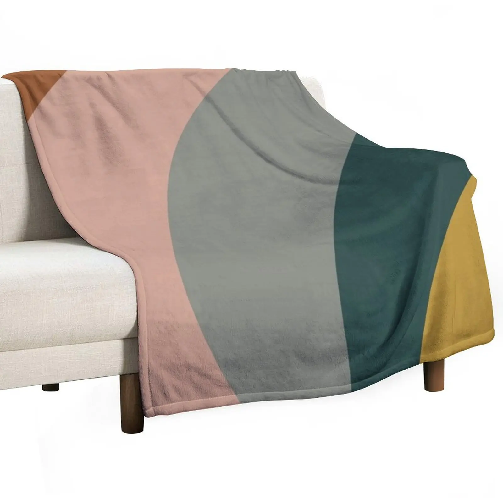 

Sound Waves Minimalist Pattern in Mustard Yellow, Teal, Grey, Blush Pink, and Rust Throw Blanket Heavy Thins Blankets