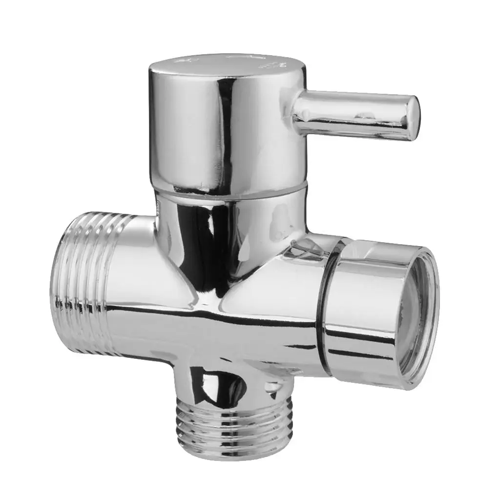 T-adapter 3-Ways Shower Head Shut-Off G3/4inch G1/2inch Solid Brass Bath Toilet Bidet Sprayer Switch Diverter Chrome