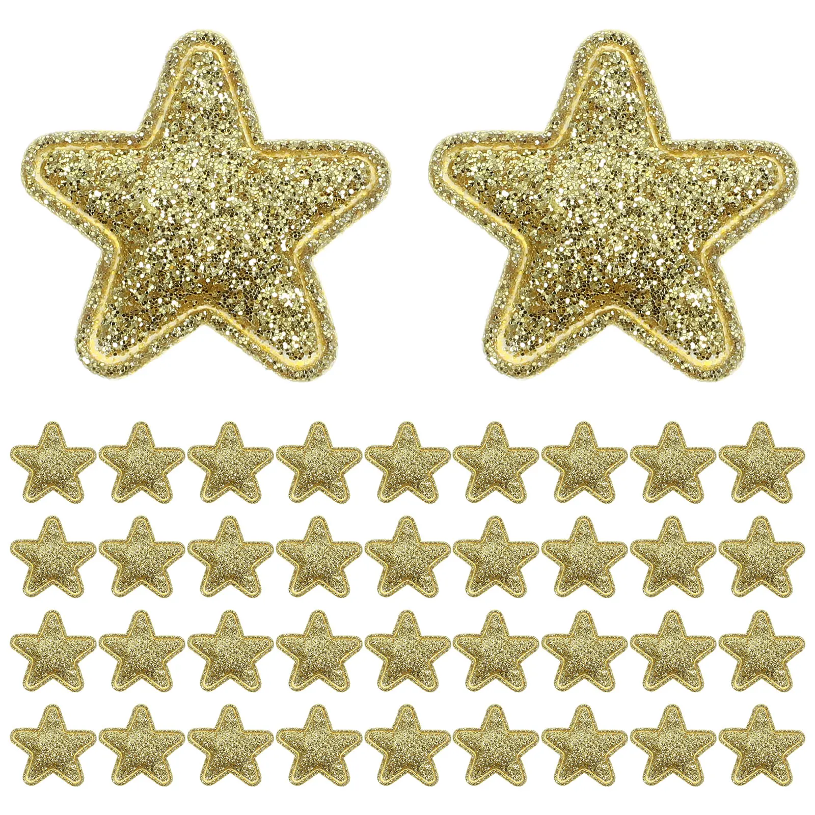 

100pcs Star Cloth Applique Decorative Patches Diy Clothing Repair Craft Supplies Iron On Patches For Jeans Hats Bags Garment