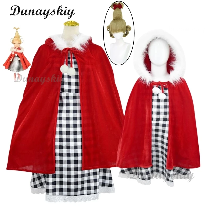 

Cindy Christmas Happy Cosplay Halloween Costume Wig Bow Headwear Adult Kid Cindy Girl Cartoon Movie Festivals Disguise Kawaii
