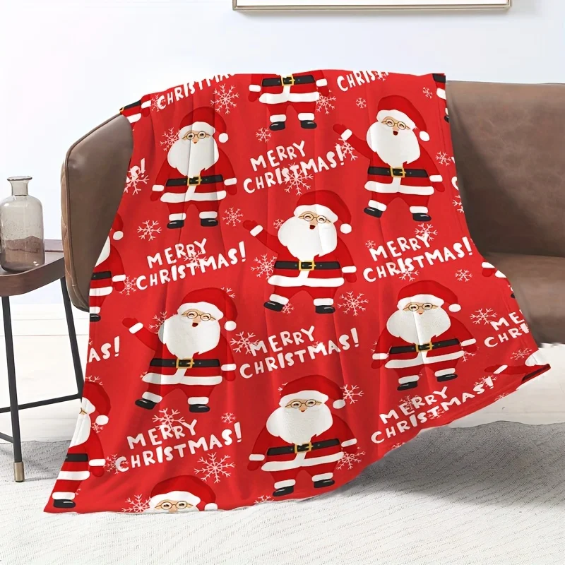 بطانية مريحة لعيد الميلاد سانتا كلوز - ناعمة ودافئة ومتعددة الاستخدامات للأريكة والسرير والمكتب والسفر - هدية مثالية لجميع المواسم #4