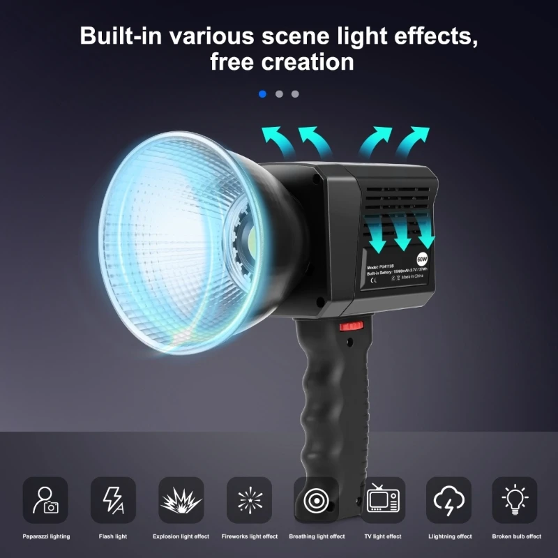 

Ручной светодиодный светильник мощностью 60 Вт для фотосъемки Vlog Live Streaming Fill Light