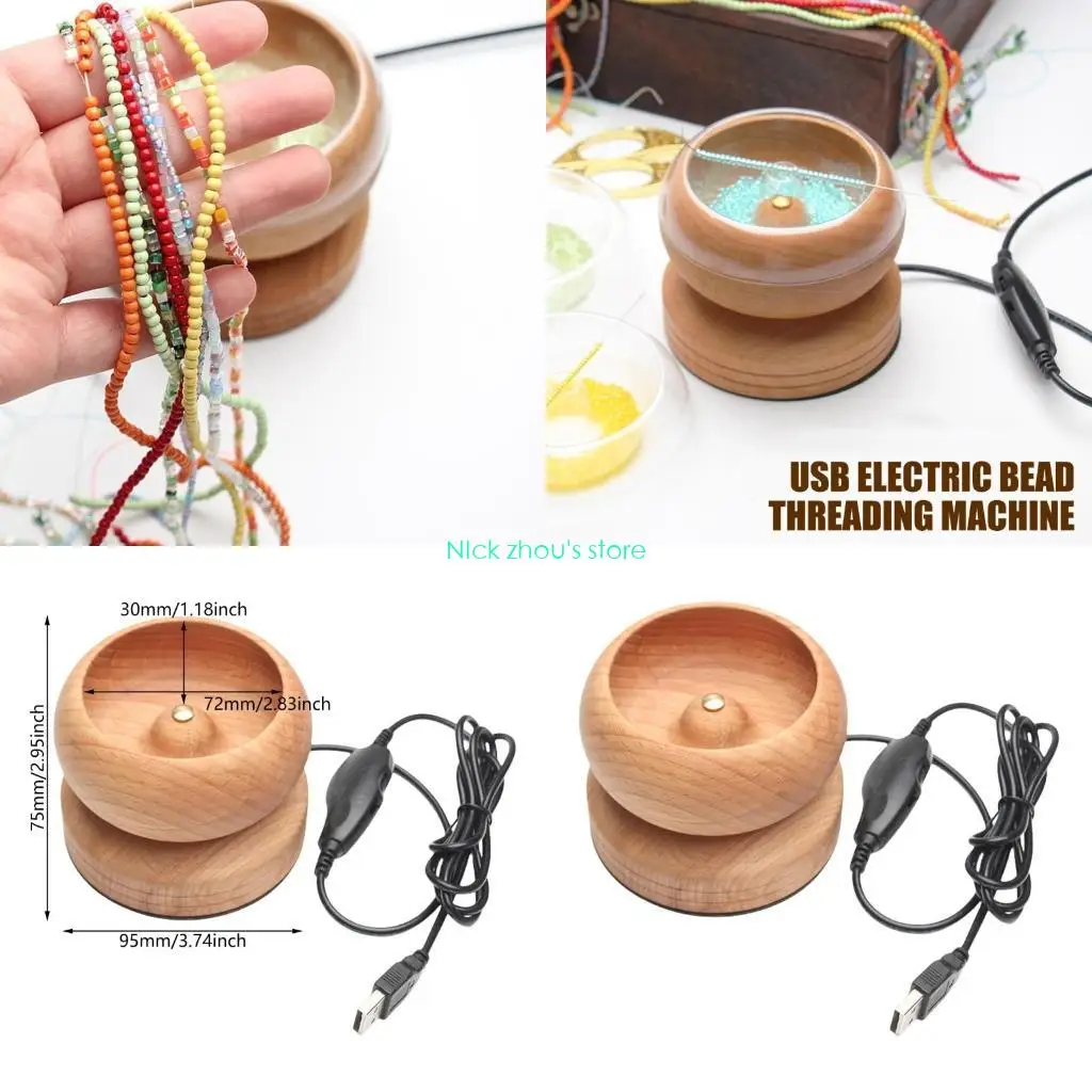 

E15E Electric Bead Spinner Electric Bead Threading Tools for Jewelry Making DIY Projects and Craft Work