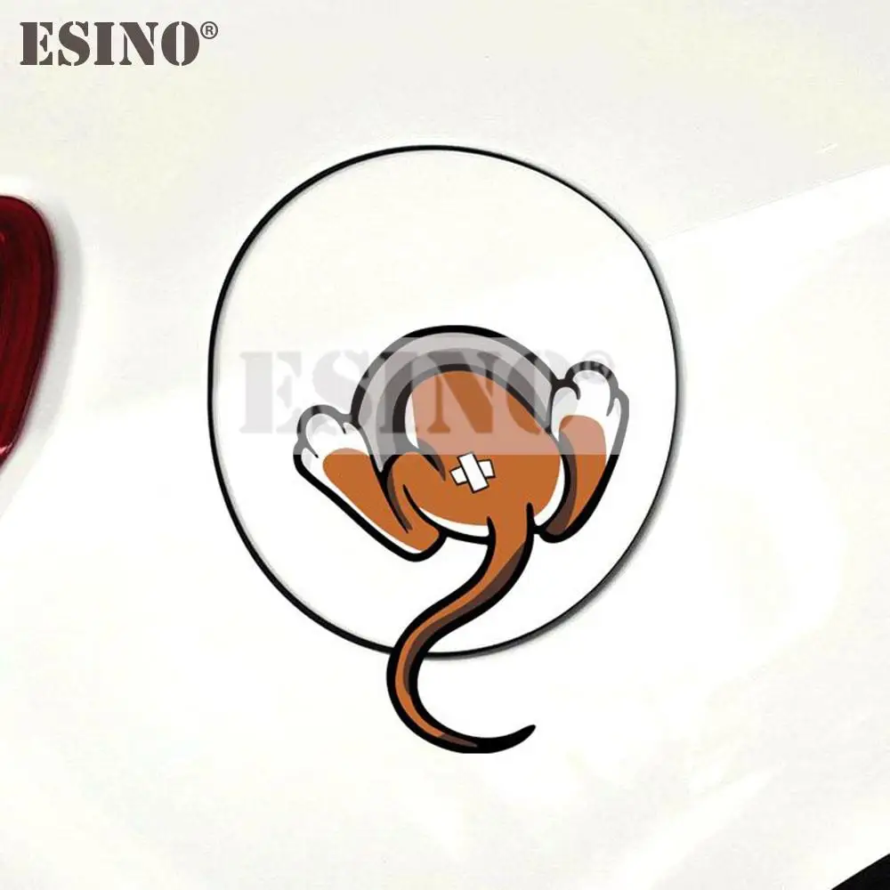 Car Styling Cool Fashinon Lovely Creative Mouse Stealing Fuel PVC Waterproof Car Body Fuel Tank Sticker Decorative Vinyl Decal