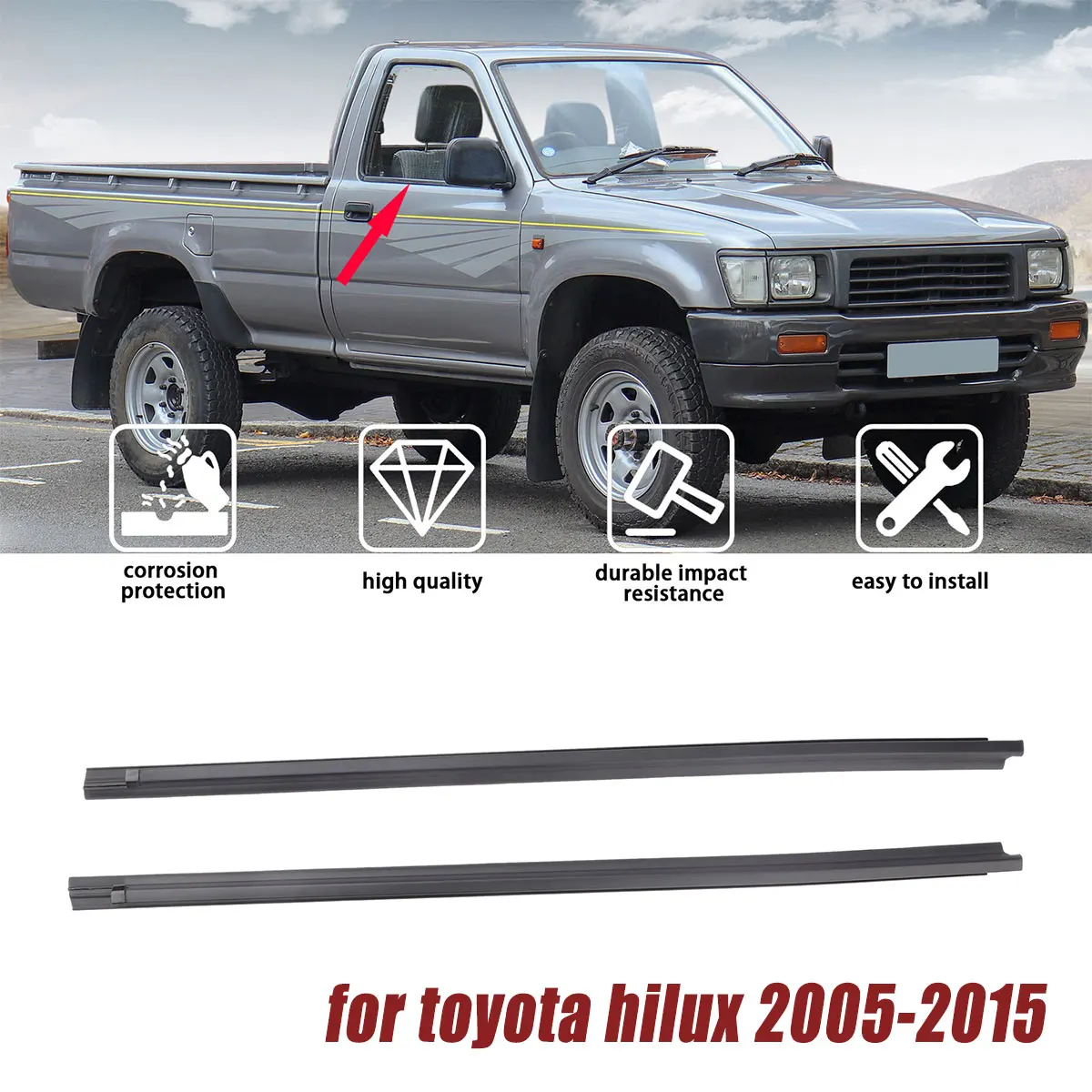 Automotive accessories suitable for toyota hilux 2005-2015 double door window sealing strip protective paper box packaging