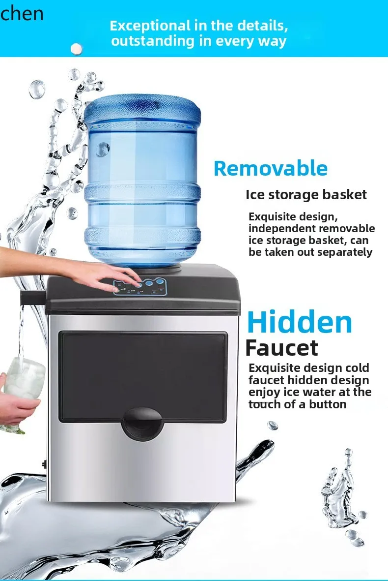 صانع الثلج التجاري HXL، دلو منزلي صغير لملء الماء، صانع ثلج مستدير #3