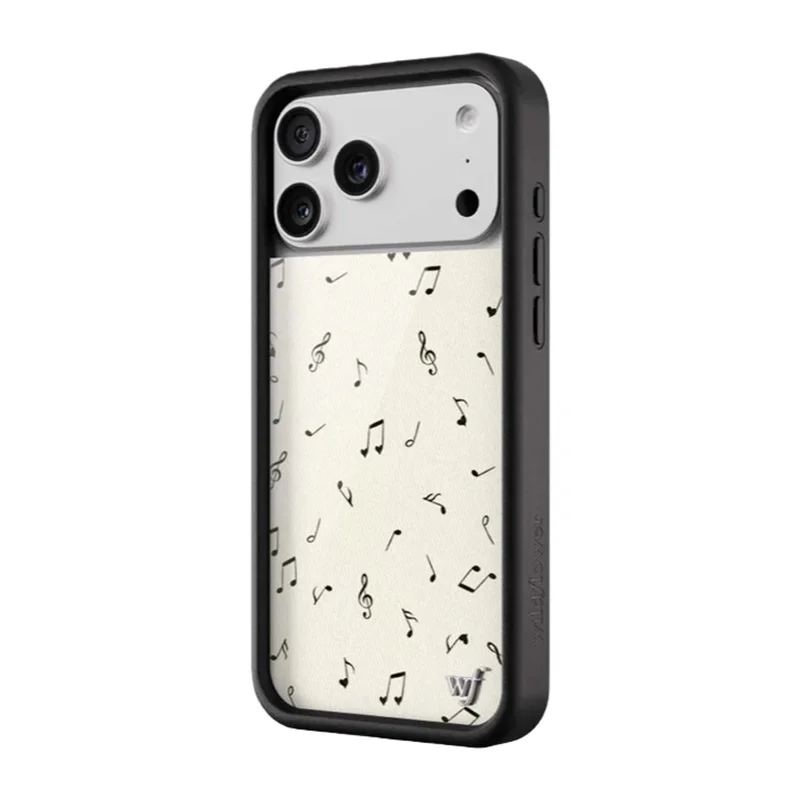 Wildflower Love Notes Phone Case for iPhone 17 16 15 14 13 12 Pro Max Plus WF Musical notation pattern shockproof Cover Coque