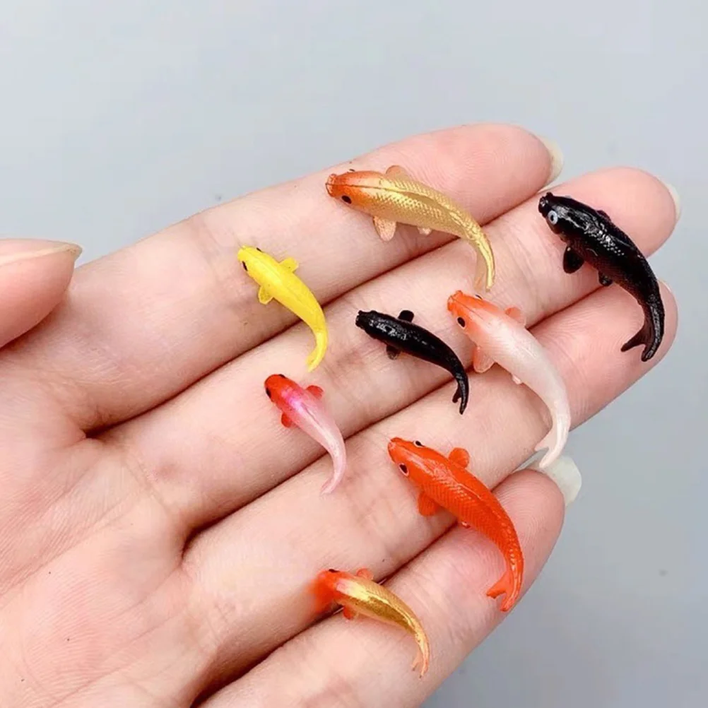 8 Pcs Decorate Simulated Koi Model Fish Tank Accessories Dollhouse Carp Pvc Mini Animal Figures