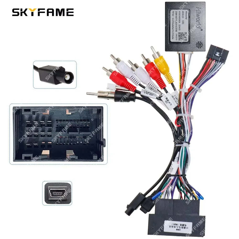 

SKYFAME Car Wiring Harness Adapter Canbus Box Decoder Android Radio Power Cable For Alfa Romeo Giulietta 940 Giulia 952 AR09.20