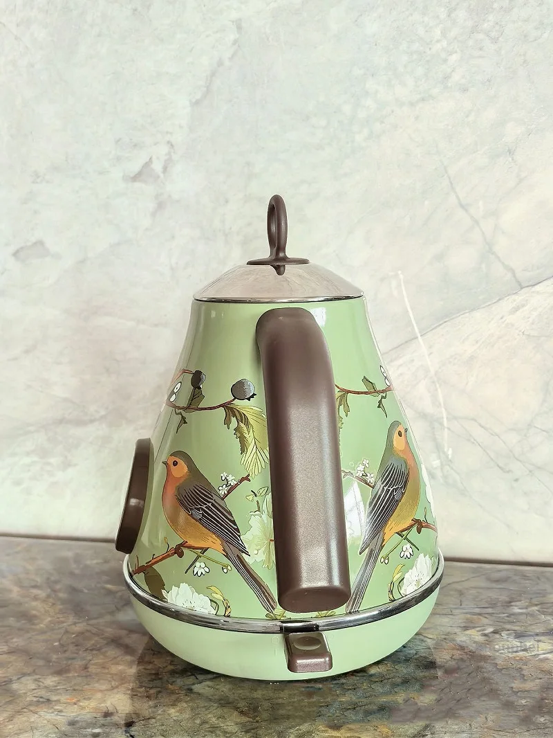 1.7L Retro Pink Floral Electric Kettle 1850W 304 Stainless Steel Temperature Control Boiling Teapot With Keep Warm Function view 6