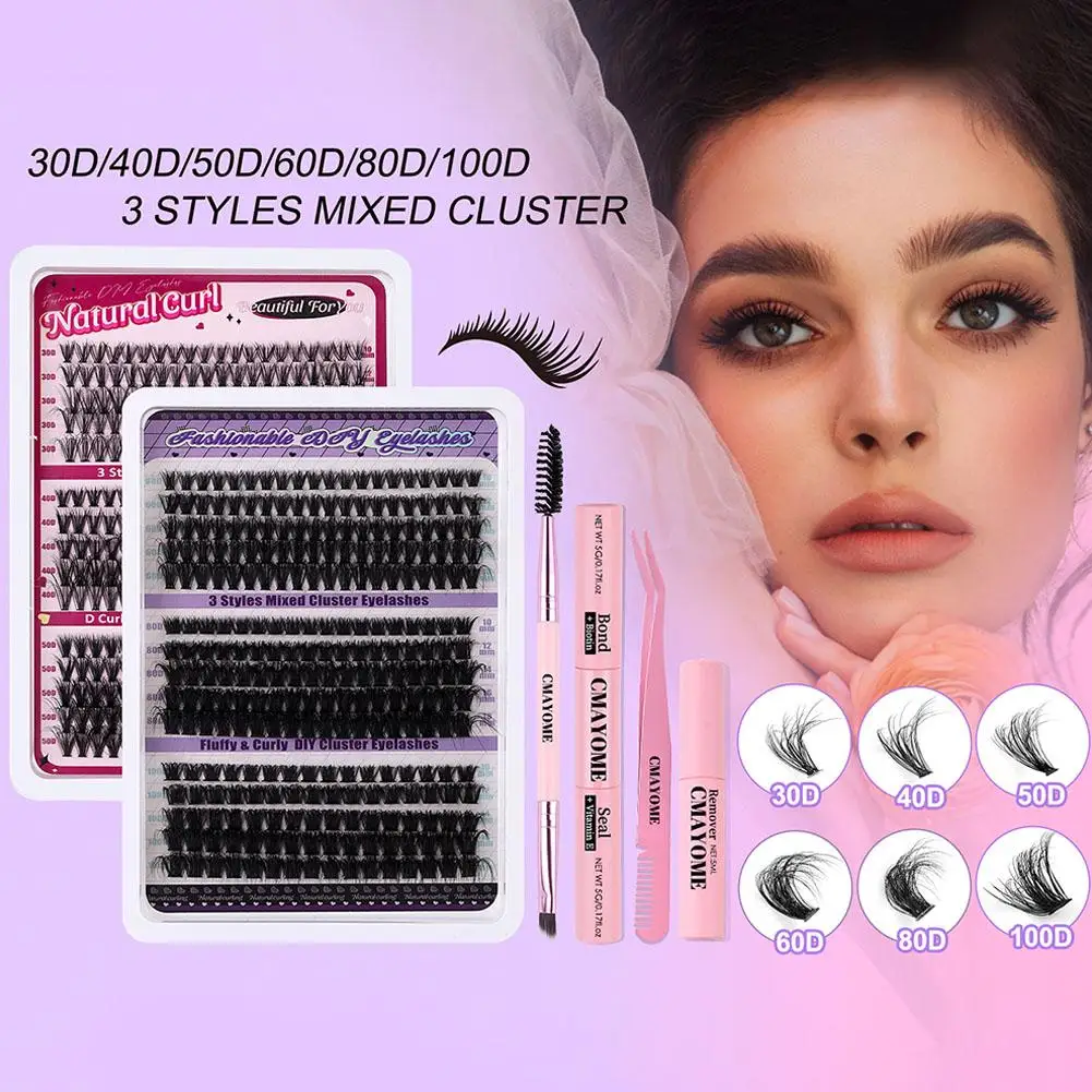30D-50D/60D-100D Einzelne Cluster-Set mit großer Kapazität, falsche Wimpern, natürlicher Look, Wispy Lashes D Curl, 9–14 mm Cluster-Wimpern, einzeln