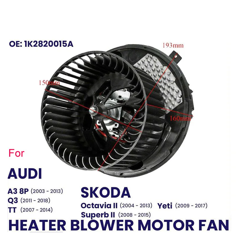 Ventilador de MOTOR para coche, calefactor para VW PASSAT 2005-2014 CC SCIROCCO SHARAN TIGUAN TOURAN