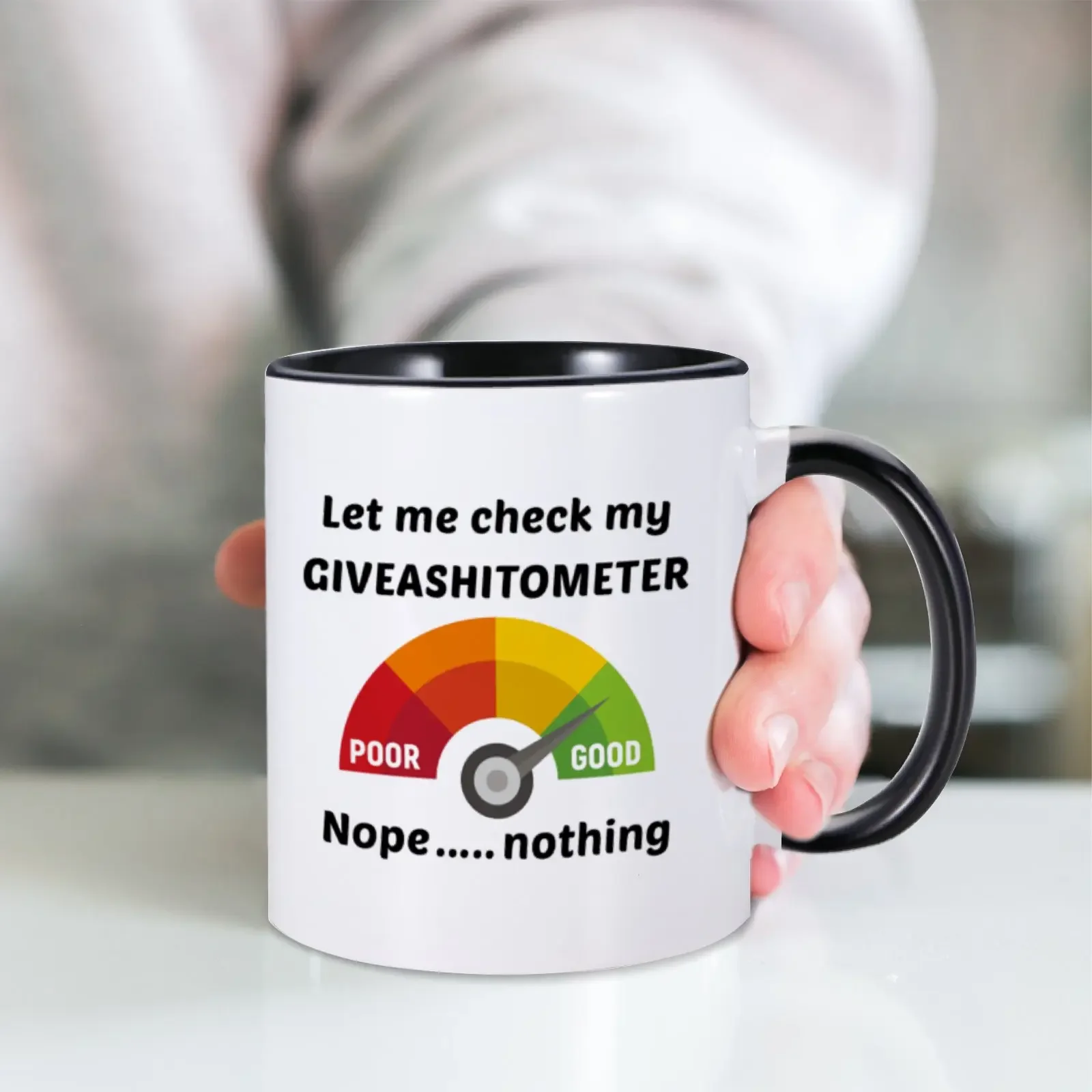 Let Me Check My Giveashitometer Funny Novelty Office Mug Office Appreciation Gift for Boss Coworker Leaving New Work 11oz Mugs