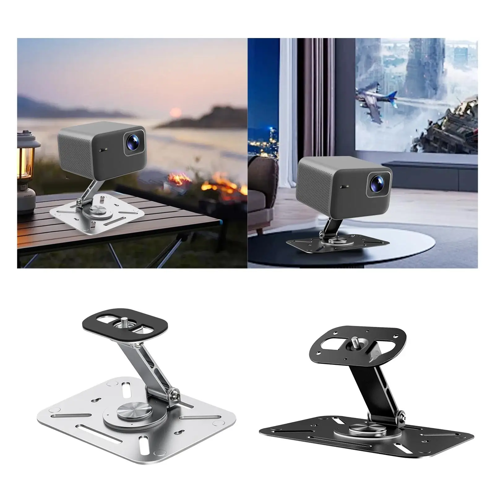 프로젝터 스탠드 편리한 범용 회전식 프로젝터 홀더 지원 침실용 1/4인치 나사 데스크탑 벽 천장 마운트