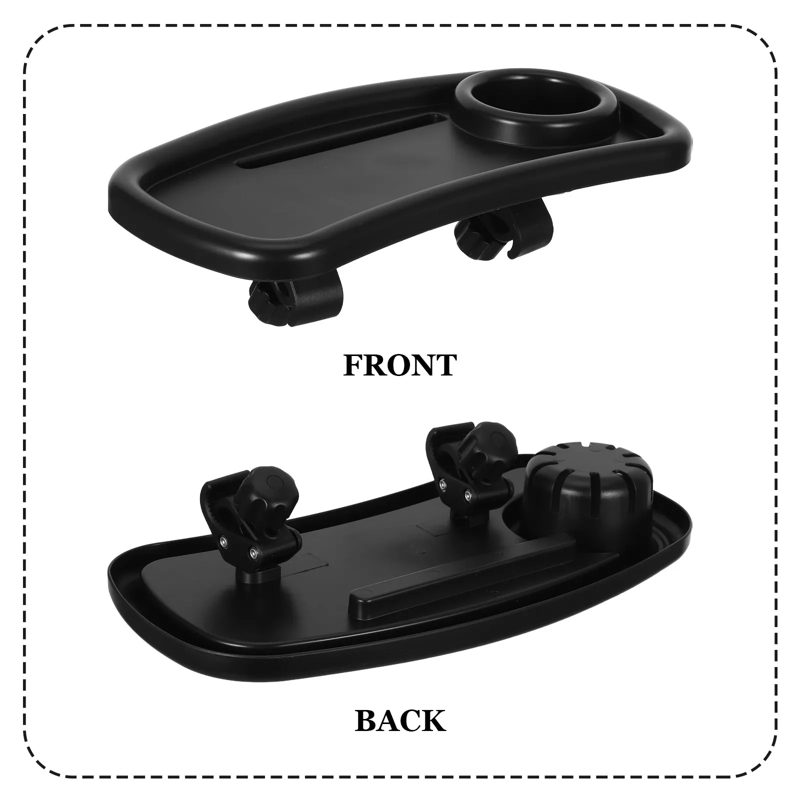 Baby Stroller Snack Tray Detachable Clip on Attachment Cup Phone Holder Easy Clean Portable Stroller Tray Accessories for Travel
